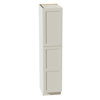 TW - TP1884: Creamy White Shaker 18"W x 84"H x 24"D 2 Doors & 5 Shelves Tall Shelf Pantry Cabinets - homecabinets