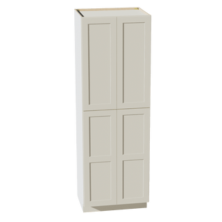 TW - TP3090: Creamy White Shaker 30"W x 90"H x 24"D 4 Door & 5 Shelves Tall Shelf Pantry Cabinets - homecabinets