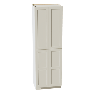 TW - TP3096: Creamy White Shaker 30"W x 96"H x 24"D 2 Doors & 6 Shelves Tall Shelf Pantry Cabinets - homecabinets