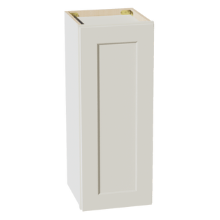 TW - W1230: Creamy White Shaker 12"W x 30"H 1 Door & 2 Shelves Standard Wall Cabinet - homecabinets
