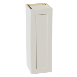 TW - W1236: Creamy White Shaker 12"W x 36"H 1 Door & 2 Shelves Standard Wall Cabinet - homecabinets