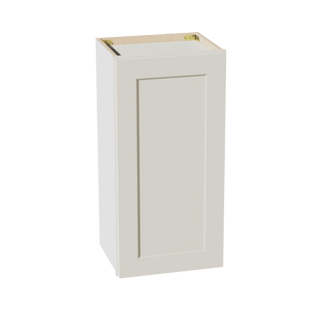 TW - W1530: Creamy White Shaker 15"W x 30"H 1 Door & 2 Shelves Standard Wall Cabinet - homecabinets