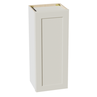 TW - W1536: Creamy White Shaker 15"W x 36"H 1 Door & 2 Shelves Standard Wall Cabinet - homecabinets