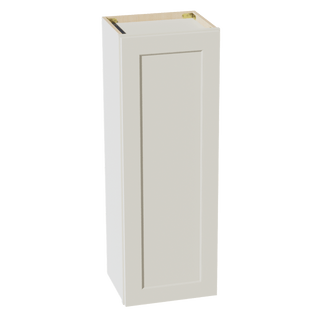 TW - W1542: Creamy White Shaker 15"W x 42"H 1 Door & 3 Shelves Standard Wall Cabinet - homecabinets