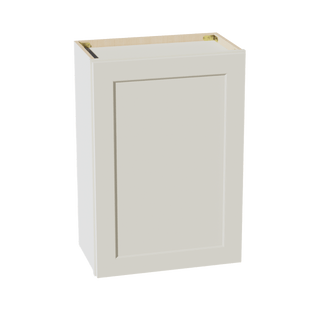 TW - W2130: Creamy White Shaker 21"W x 30"H 1 Door & 2 Shelves Standard Wall Cabinet - homecabinets