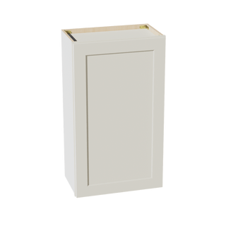 TW - W2136: Creamy White Shaker 21"W x 36"H 1 Door & 2 Shelves Standard Wall Cabinet - homecabinets