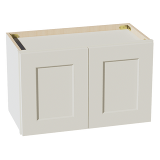 TW - W2415: Creamy White Shaker 24"W x 15"H 2 Doors Standard Wall Bridge Cabinet - homecabinets