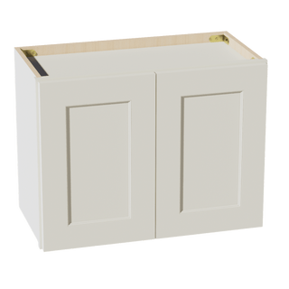 TW - W2418: Creamy White Shaker 24"W x 18"H 2 Doors Standard Wall Bridge Cabinet - homecabinets