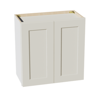 TW - W2424: Creamy White Shaker 24"W x 24"H 2 Doors Standard Wall Bridge Cabinet - homecabinets