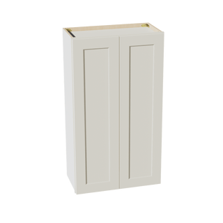 TW - W2442: Creamy White Shaker 24"W x 42"H 2 Doors & 3 Shelves Standard Wall Cabinet - homecabinets