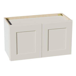 TW - W2715: Creamy White Shaker 27"W x 15"H 2 Doors Standard Wall Bridge Cabinet - homecabinets