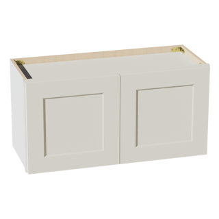 TW - W3015: Creamy White Shaker 30"W x 15"H 2 Doors Standard Wall Bridge Cabinet - homecabinets