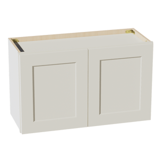 TW - W3018: Creamy White Shaker 30"W x 18"H 2 Doors Standard Wall Bridge Cabinet - homecabinets