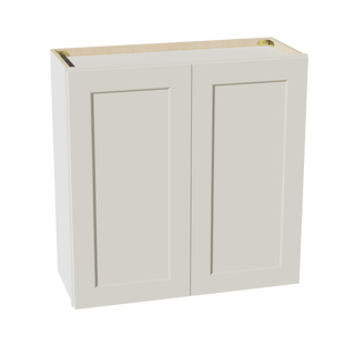 TW - W3030: Creamy White Shaker 30"W x 30"H 2 Doors & 2 Shelves Standard Wall Cabinet - homecabinets