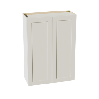 TW - W3042: Creamy White Shaker 30"W x 42"H 2 Doors & 3 Shelves Standard Wall Cabinet - homecabinets