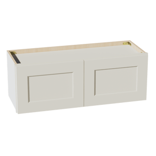 TW - W3312: Creamy White Shaker 33"W x 12"H 2 Doors Standard Wall Bridge Cabinet - homecabinets