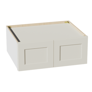 TW - W331224: Creamy White Shaker 33"W x 12"H x 24"D 2 Doors Standard Bridge Wall Cabinet - homecabinets