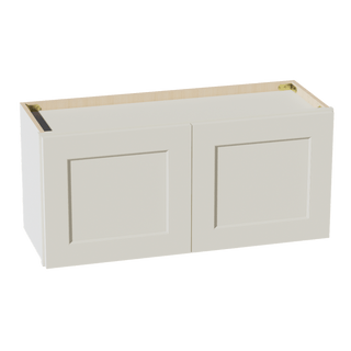 TW - W3315: Creamy White Shaker 33"W x 15"H 2 Doors Standard Wall Bridge Cabinet - homecabinets
