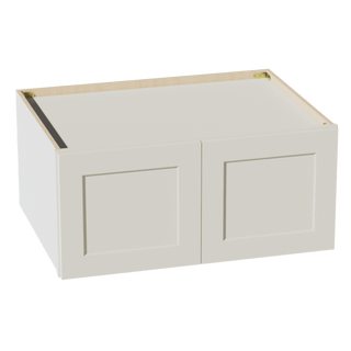 TW - W331524: Creamy White Shaker 33"W x 15"H x 24"D 2 Doors Standard Bridge Wall Cabinet - homecabinets