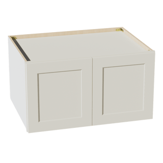 TW - W331824: Creamy White Shaker 33"W x 18"H x 24"D 2 Doors Standard Bridge Wall Cabinet - homecabinets