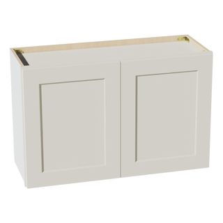 TW - W3321: Creamy White Shaker 33"W x 21"H 2 Doors Standard Wall Bridge Cabinet - homecabinets