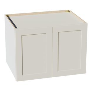 TW - W332424: Creamy White Shaker 33"W x 24"H x 24"D 2 Doors & 1 Shelf Standard Bridge Wall Cabinet - homecabinets