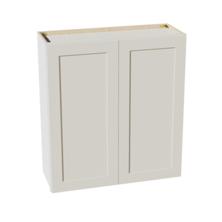 TW - W3336: Creamy White Shaker 33"W x 36"H 2 Doors & 2 Shelves Standard Wall Cabinet - homecabinets