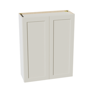 TW - W3342: Creamy White Shaker 33"W x 42"H 2 Doors & 3 Shelves Standard Wall Cabinet - homecabinets