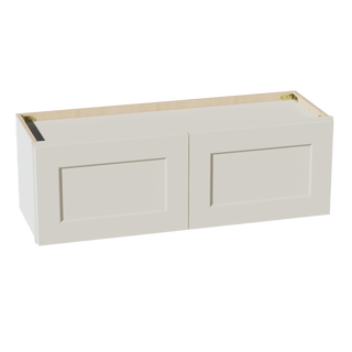 TW - W3612: Creamy White Shaker 36"W x 12"H 2 Doors Standard Wall Bridge Cabinet - homecabinets