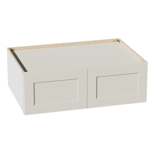 TW - W361224: Creamy White Shaker 36"W x 12"H x 24"D 2 Doors Standard Bridge Wall Cabinet - homecabinets