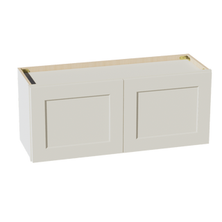 TW - W3615: Creamy White Shaker 36"W x 15"H 2 Doors Standard Wall Bridge Cabinet - homecabinets