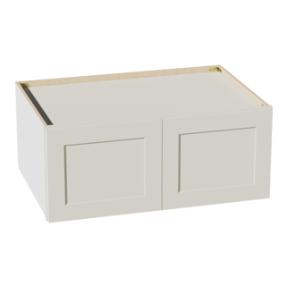 TW - W361524: Creamy White Shaker 36"W x 15"H x 24"D 2 Doors Standard Bridge Wall Cabinet - homecabinets