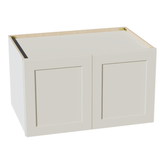TW - W362124: Creamy White Shaker 36"W x 21"H x 24"D 2 Doors & 1 Shelf Standard Bridge Wall Cabinet - homecabinets