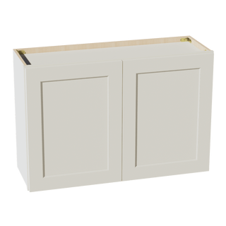 TW - W3624: Creamy White Shaker 36"W x 24"H 2 Doors Standard Wall Bridge Cabinet - homecabinets