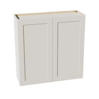TW - W3636: Creamy White Shaker 36"W x 36"H 2 Doors & 2 Shelves Standard Wall Cabinet - homecabinets
