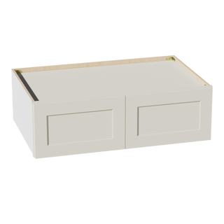 TW - W391224: Creamy White Shaker 39"W x 12"H x 24"D 2 Doors Standard Bridge Wall Cabinet - homecabinets