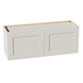 TW - W3915: Creamy White Shaker 39"W x 15"H 2 Doors Standard Wall Bridge Cabinet - homecabinets