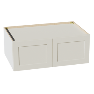 TW - W391524: Creamy White Shaker 39"W x 15"H x 24"D 2 Doors Standard Bridge Wall Cabinet - homecabinets
