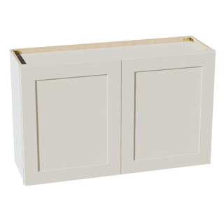 TW - W3924: Creamy White Shaker 39"W x 24"H 2 Doors Standard Wall Bridge Cabinet - homecabinets