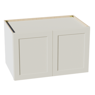 TW - W392424: Creamy White Shaker 39"W x 24"H x 24"D 2 Doors & 1 Shelf Standard Bridge Wall Cabinet - homecabinets