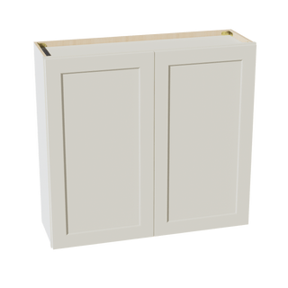 TW - W3936: Creamy White Shaker 39"W x 36"H 2 Doors & 2 Shelves Standard Wall Cabinet - homecabinets