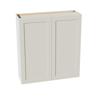 TW - W3942: Creamy White Shaker 39"W x 42"H 2 Doors & 3 Shelves Standard Wall Cabinet - homecabinets