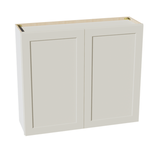 TW - W4236: Creamy White Shaker 42"W x 36"H 2 Doors & 2 Shelves Standard Wall Cabinet - homecabinets