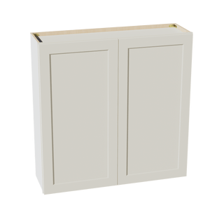TW - W4242: Creamy White Shaker 42"W x 42"H 2 Doors & 3 Shelves Standard Wall Cabinet - homecabinets