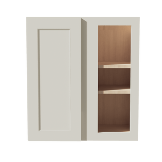TW - WBC2730: Creamy White Shaker 27"W x 30"H 1 Door & 2 Shelves Wall Blind Corner Cabinets - homecabinets