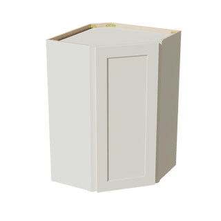TW - WDC2436: Creamy White Shaker 24"W x 36"H 1 Door & 2 Shelves Diagonal Wall Corner Cabinet - homecabinets