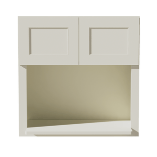 TW - WM3030: Creamy White Shaker 30"W x 30"H 2 Doors Wall Built - in Microwave Cabinets - homecabinets