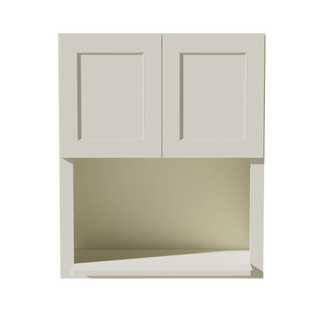 TW - WM3036: Creamy White Shaker 30"W x 36"H 2 Doors Wall Built - in Microwave Cabinets - homecabinets