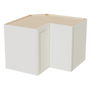 TW - WPC2430: Creamy White Shaker 24"W x 30"H 1 Door & 2 Shelves Pie Cut Wall Corner Cabinet - homecabinets