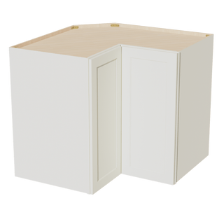 TW - WPC2436: Creamy White Shaker 24"W x 36"H 1 Door & 2 Shelves Pie Cut Wall Corner Cabinet - homecabinets